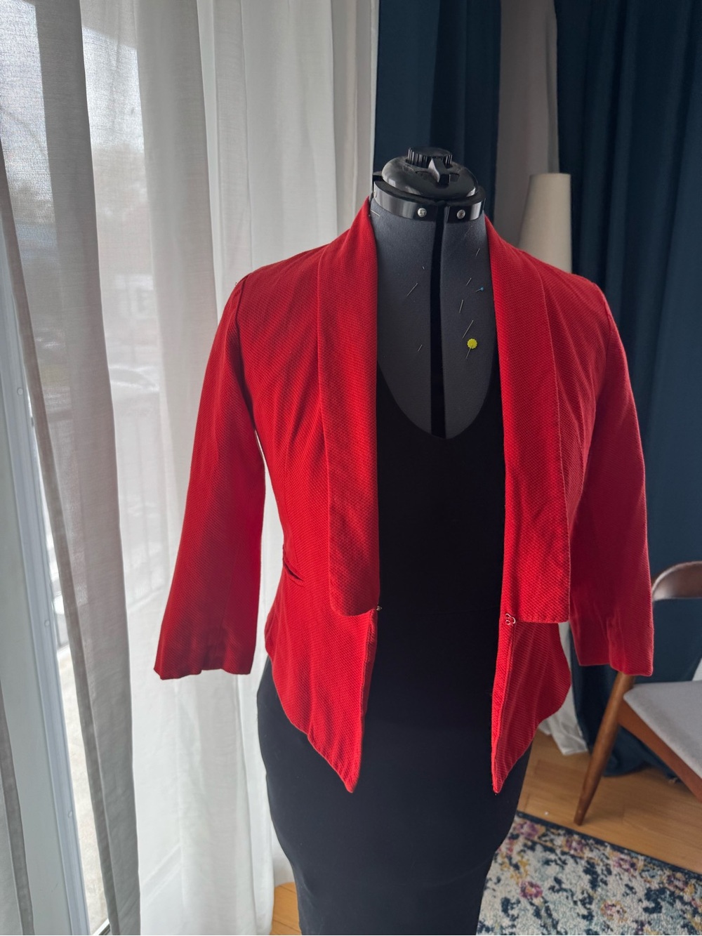 Cynthia Rowley Red Open-Front Blazer
